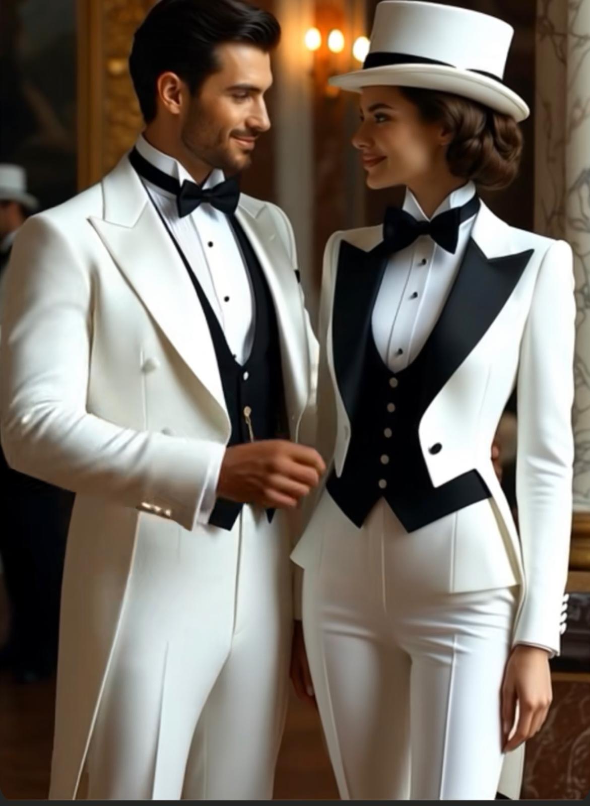 White Royal Tailcoat Couple Suit — Shaniel Bespoke Tailor